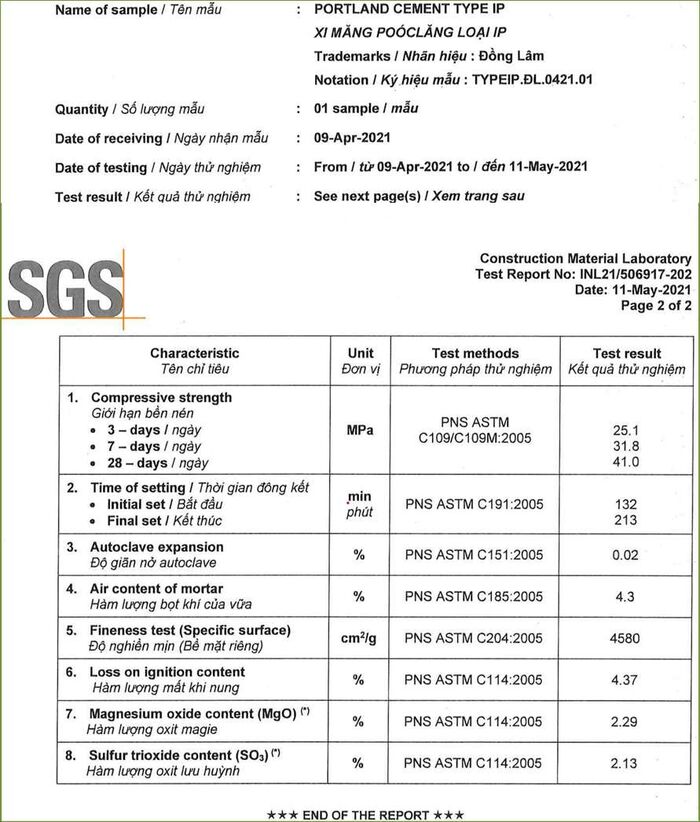 Thị trường Peru — Bulk Cement ASTM C595 Type IP